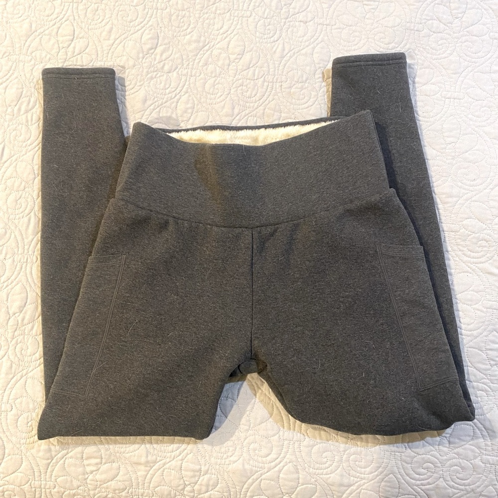 CVG fleece lined leggings, gray size L